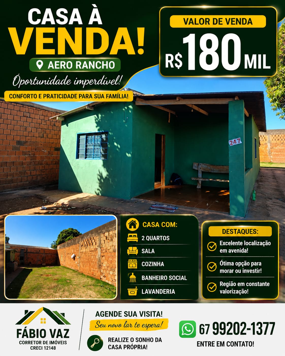 🔑 Oportunidade no Aero Rancho: Casa + Amplo Terreno de 360 m²