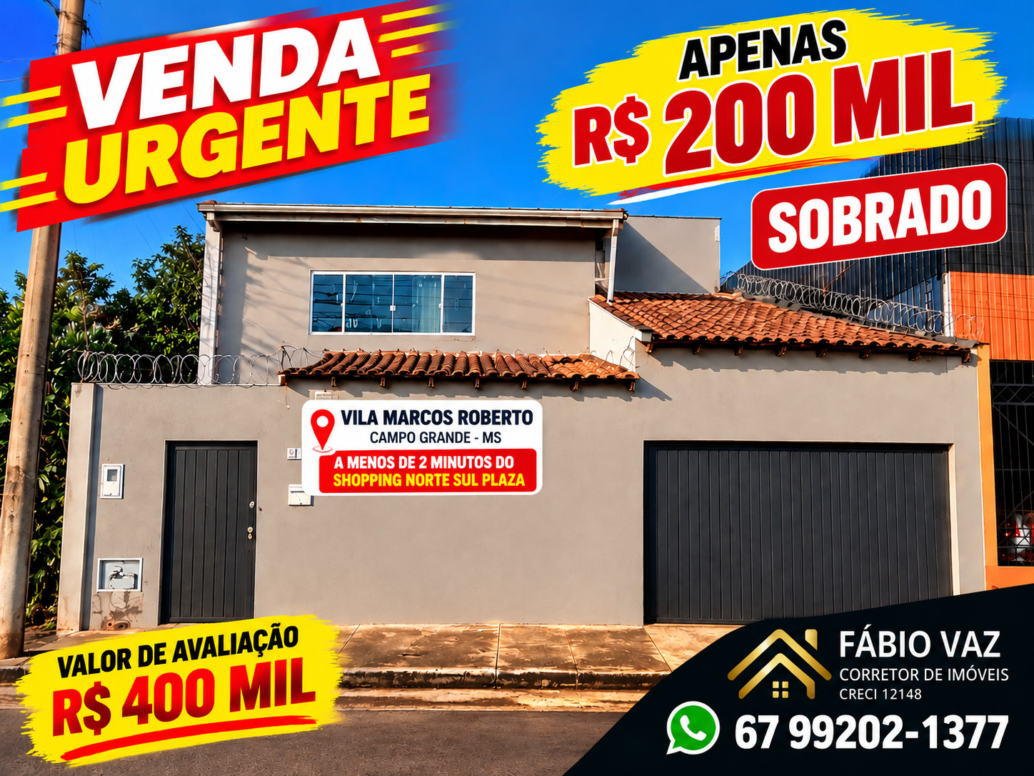 🏠🔥 VENDA URGENTE – SOBRADO NA AV. ERNESTO GEISEL | R$ 200 MIL! 🔥🏠